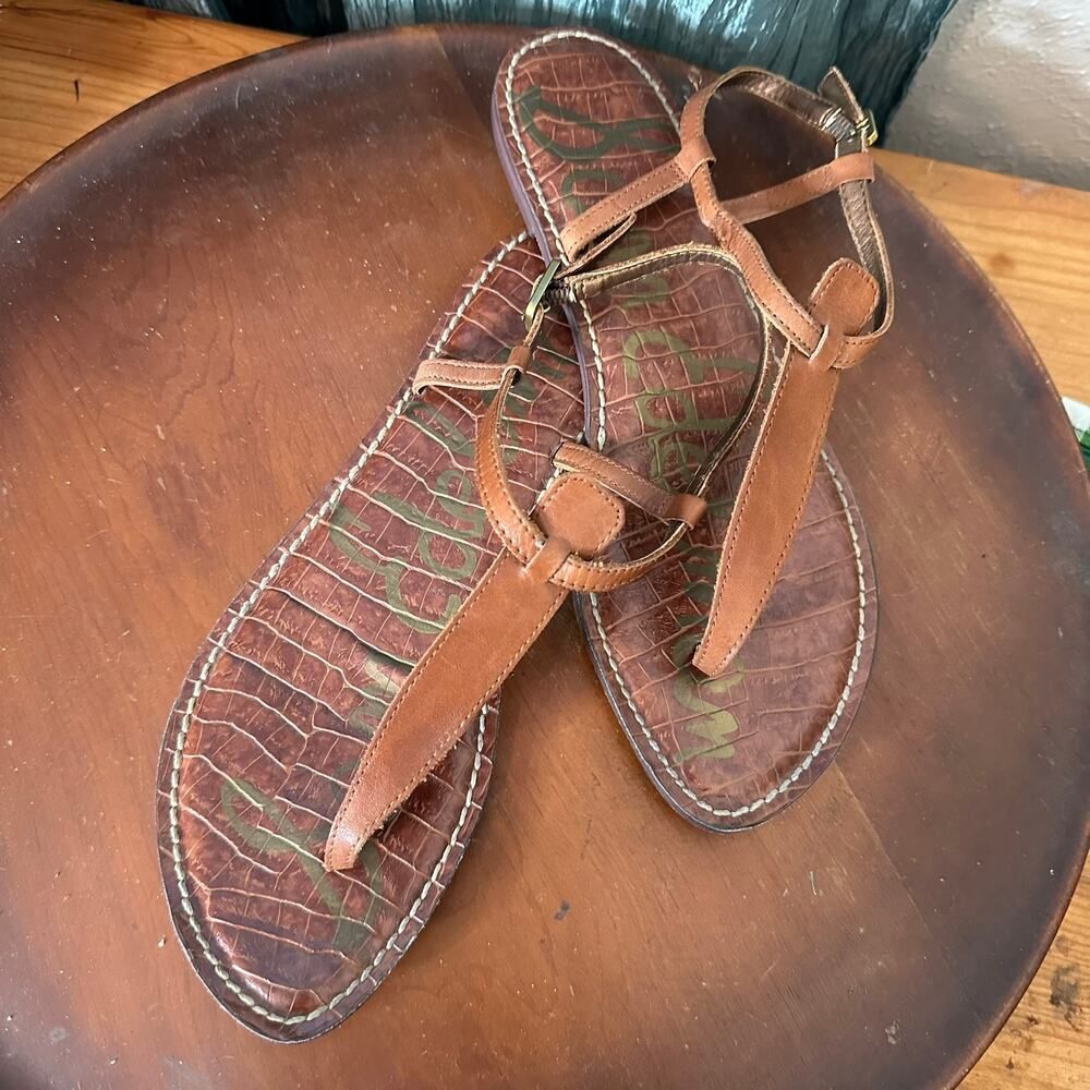 Nice Sam Edelman GIGI Women's Leather thong Flat Sandals Size 9M EUC.